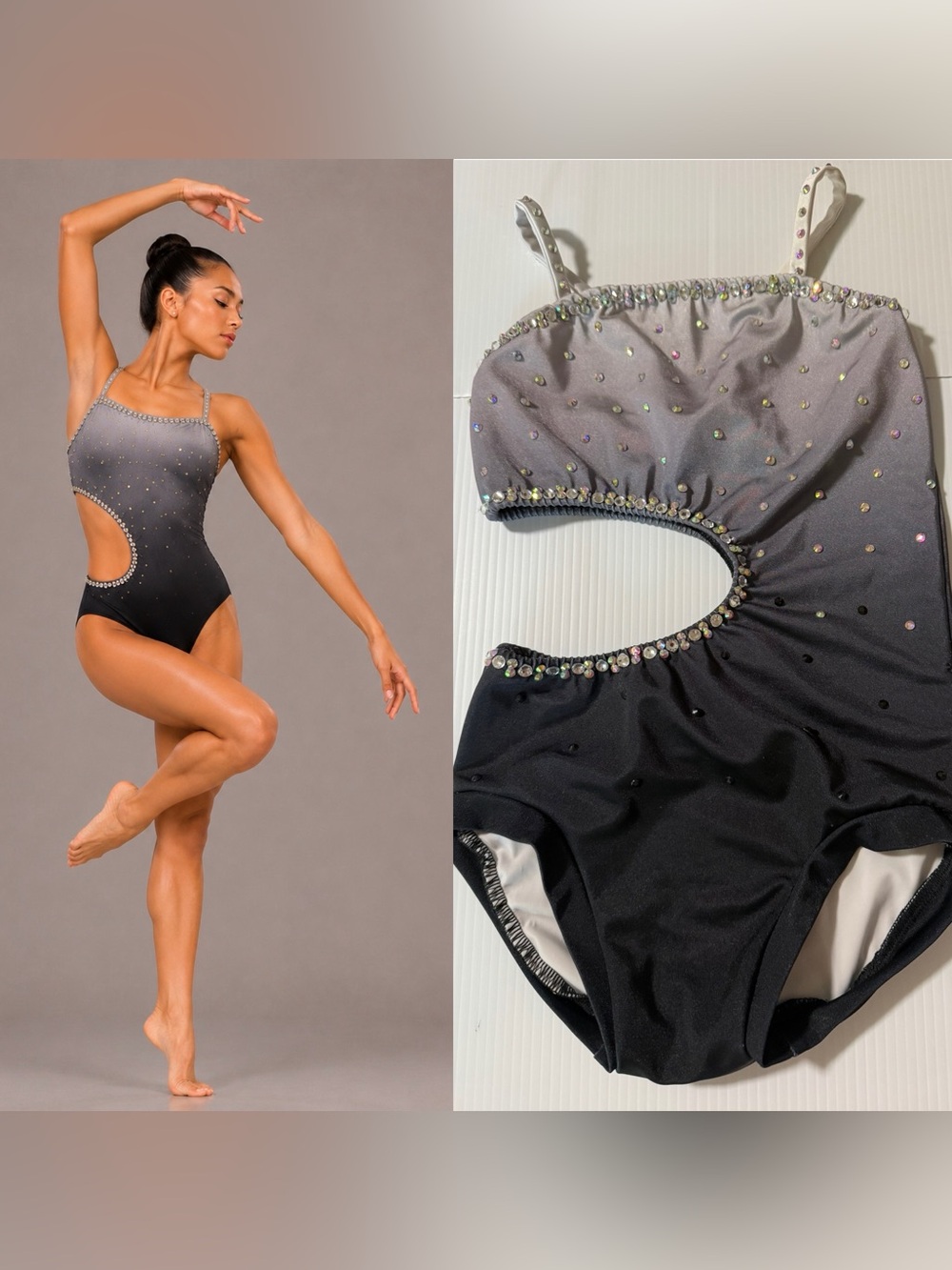 Custom solo dance costume convention watercolor ombre contemporary IC child 7/8